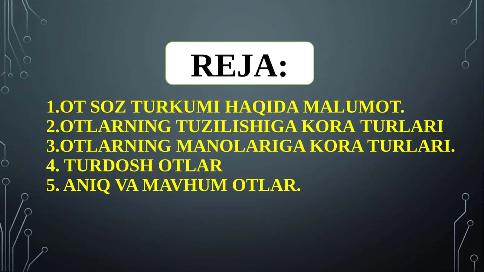 Ot so'z turkumi