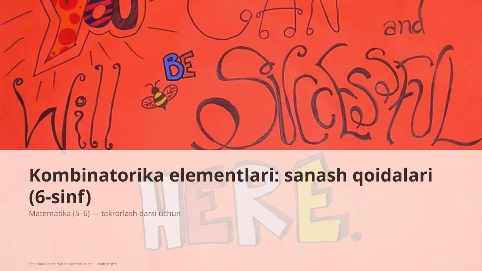 Kombinatorika elementlari: sanash qoidalari (6-sinf)