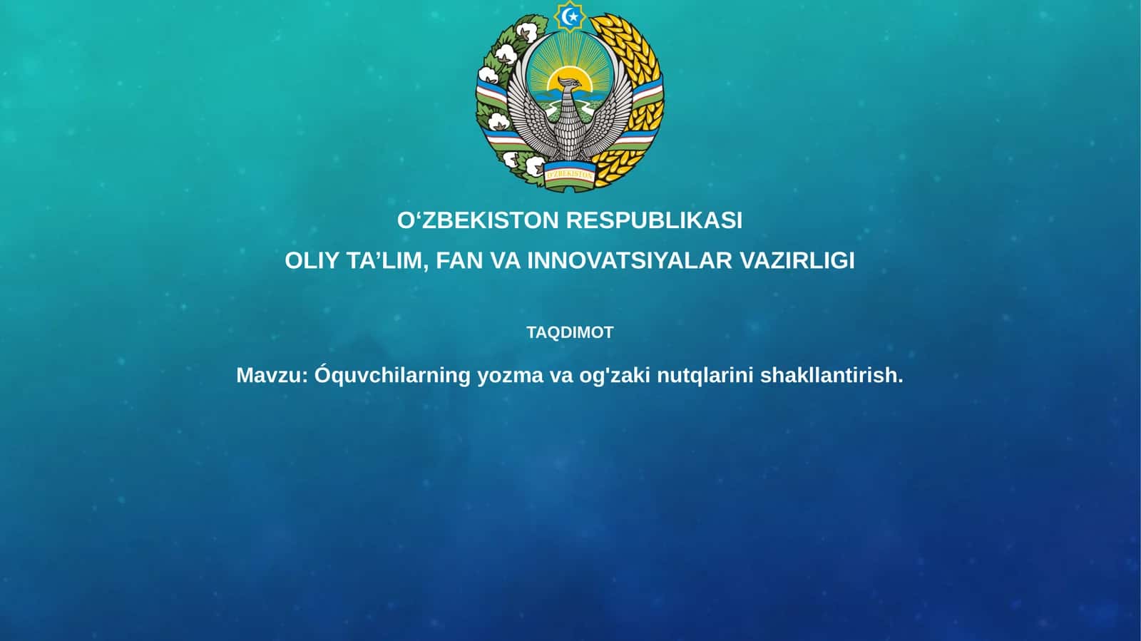 Yozma va og'zaki aloqa ko'nikmalari