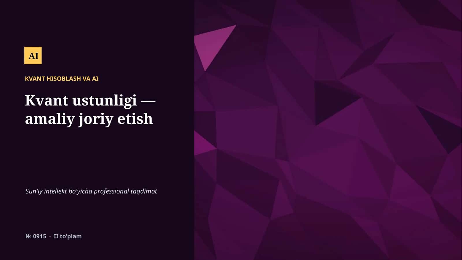 KVANT HISOBLASH VA AI