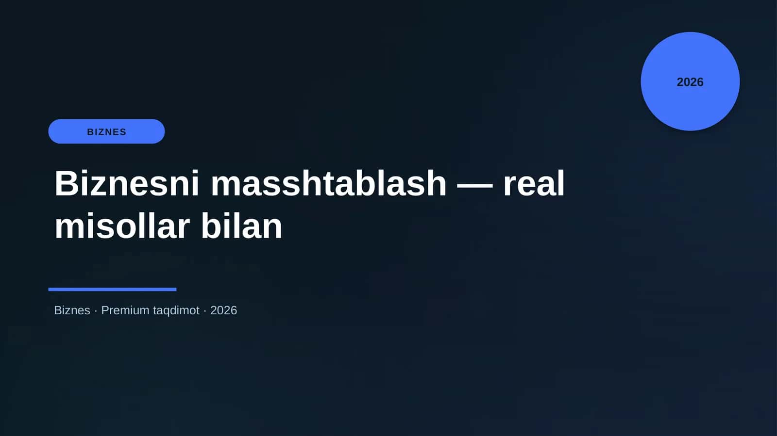 Biznesni masshtablash — real misollar bilan