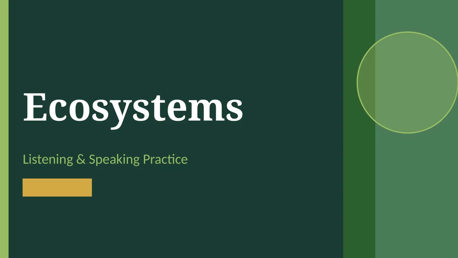 Ecosystems