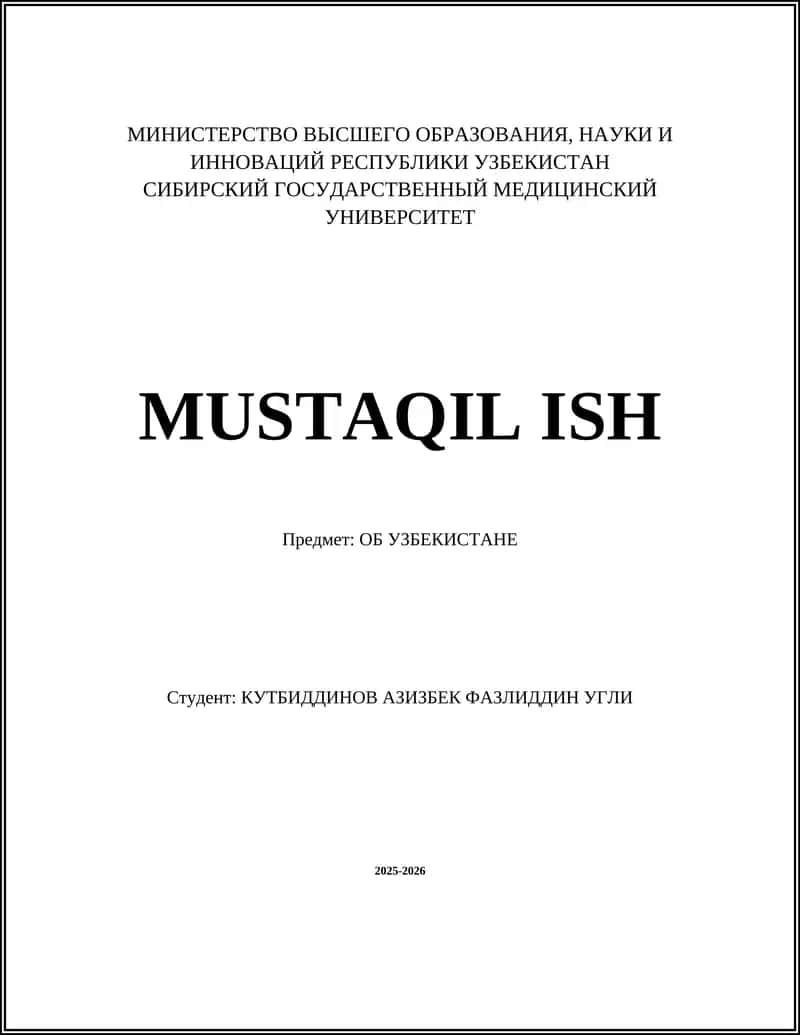 MUSTAQIL ISH