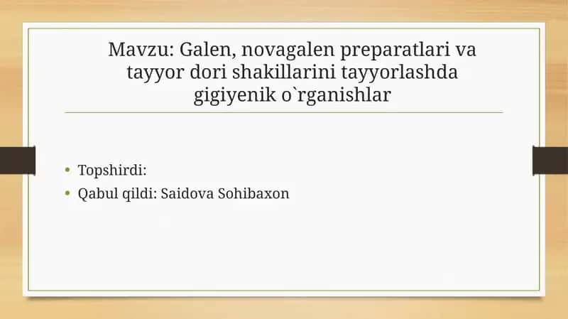 Galen, novagalenpreparatlar