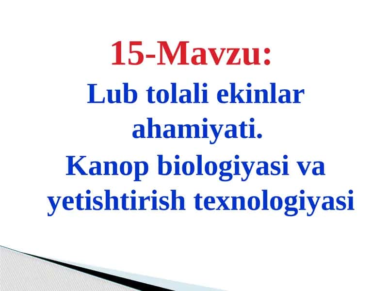 Lub Tolali Ekinlar Ahomiyati