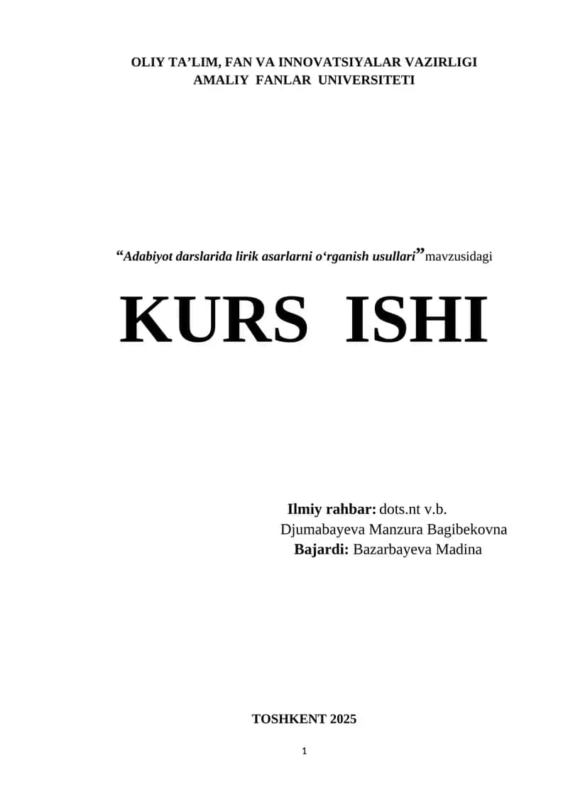 Adabiyot darslarida lirik asarlarni o‘rganish usullari