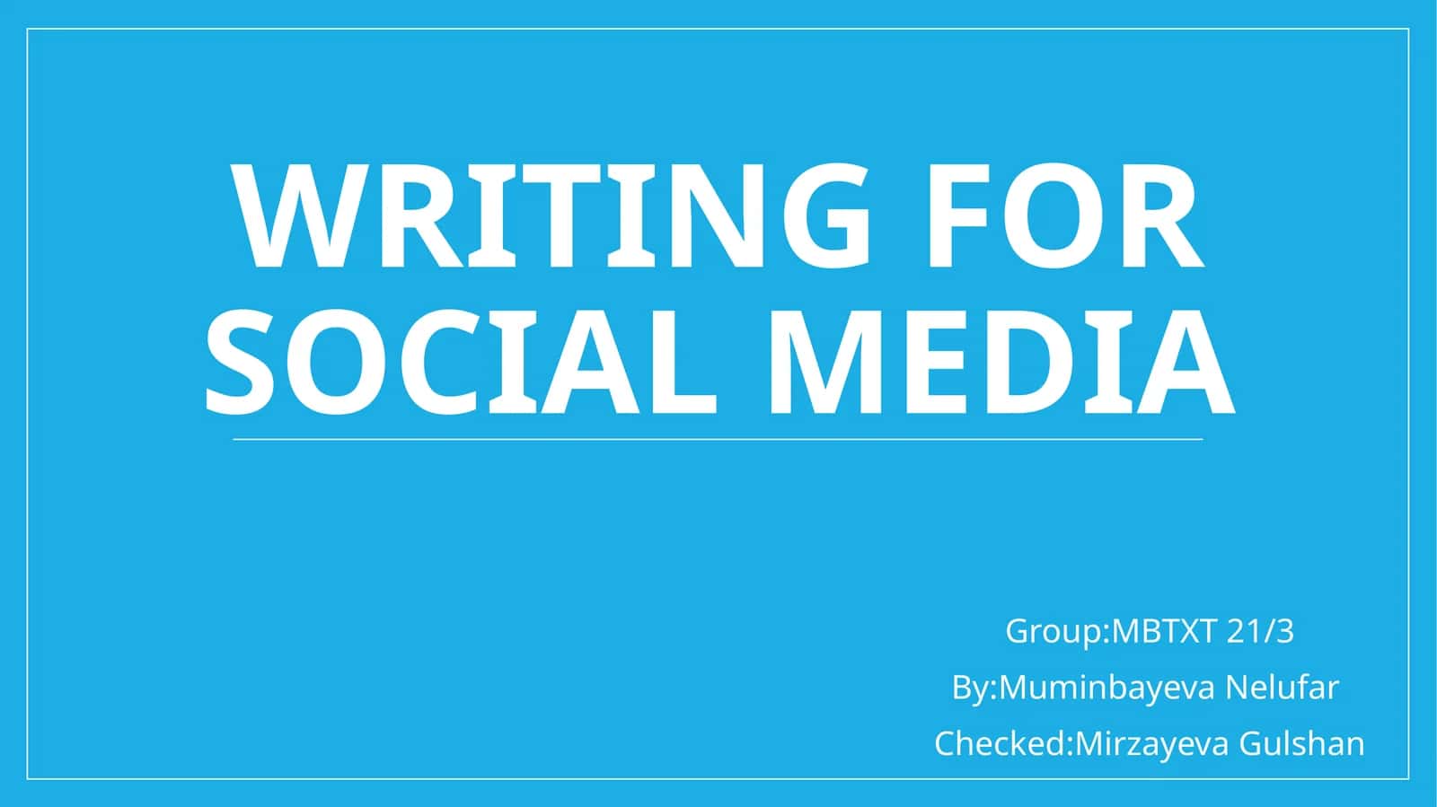 Writing for social media