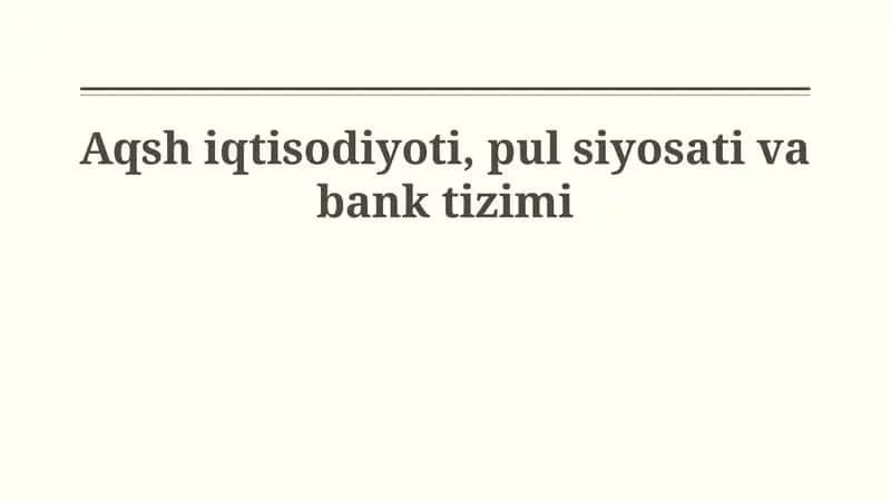 AQSH Iqtisodiyoti