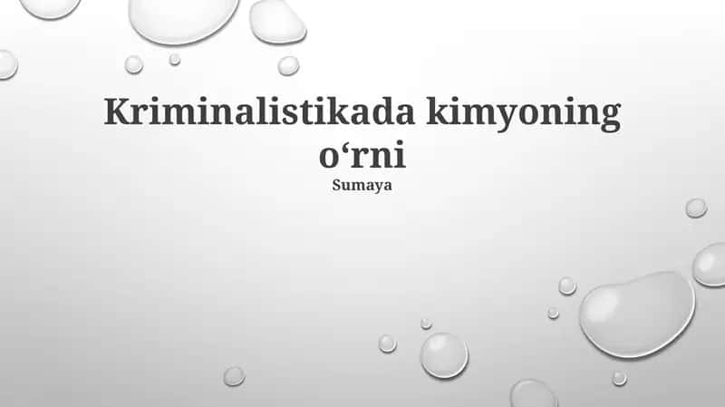 Kimyoning o‘rni Sumaya