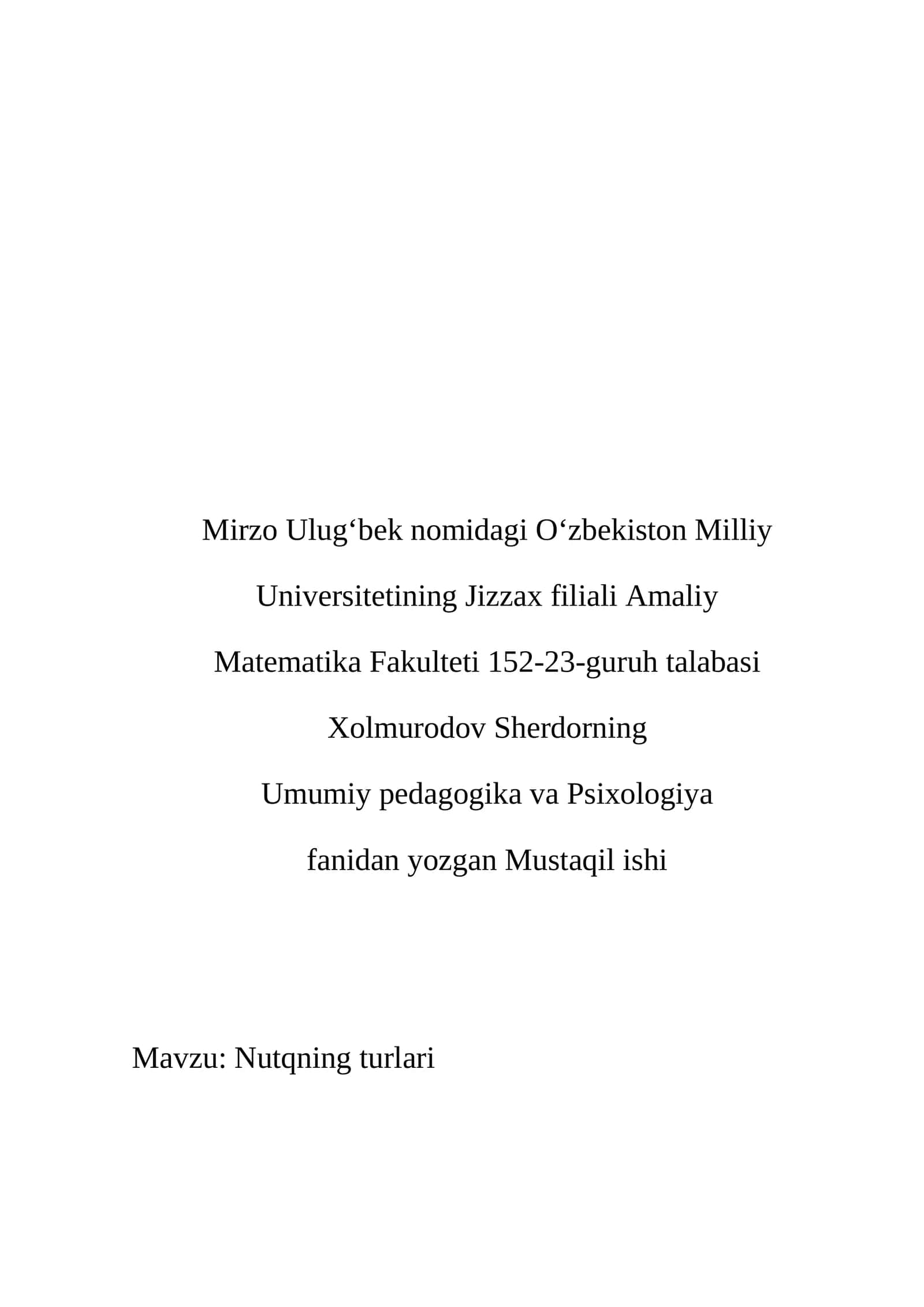 Nutqning turlari