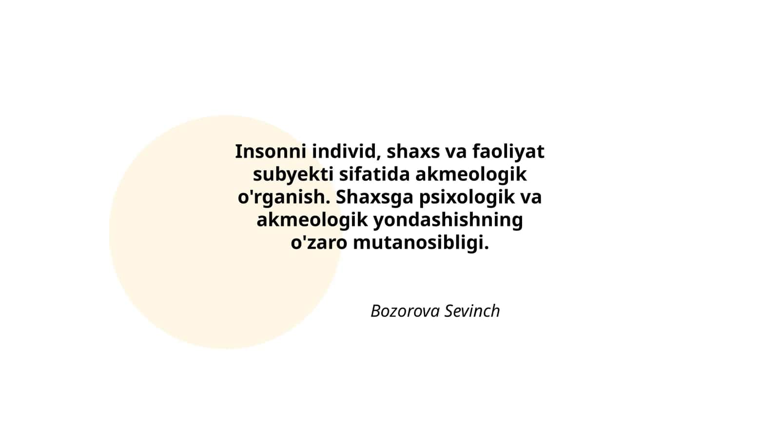Inson shaxsi va akmeologik rivojlanish