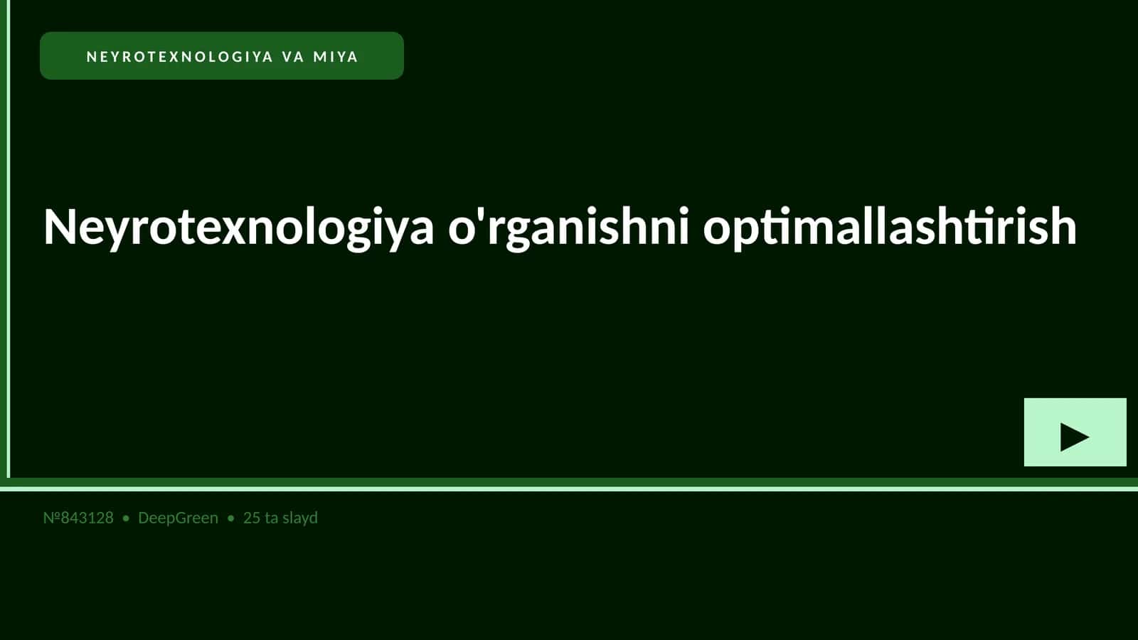 NEYROTEXNOLOGIYA VA MIYA