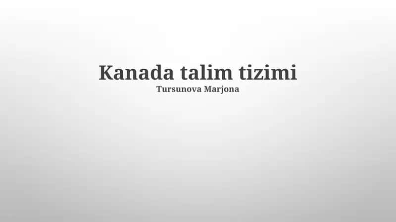 Kanada talim tizimi