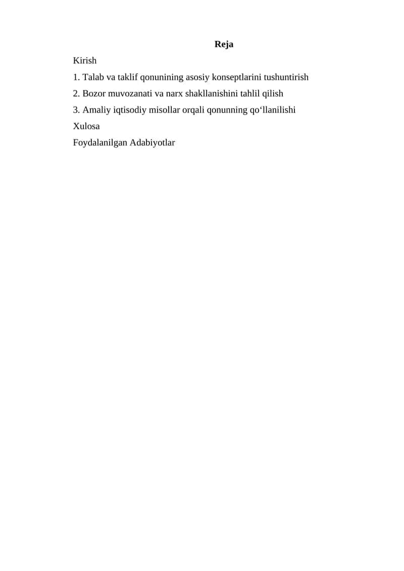 Talab va taklif qonuni