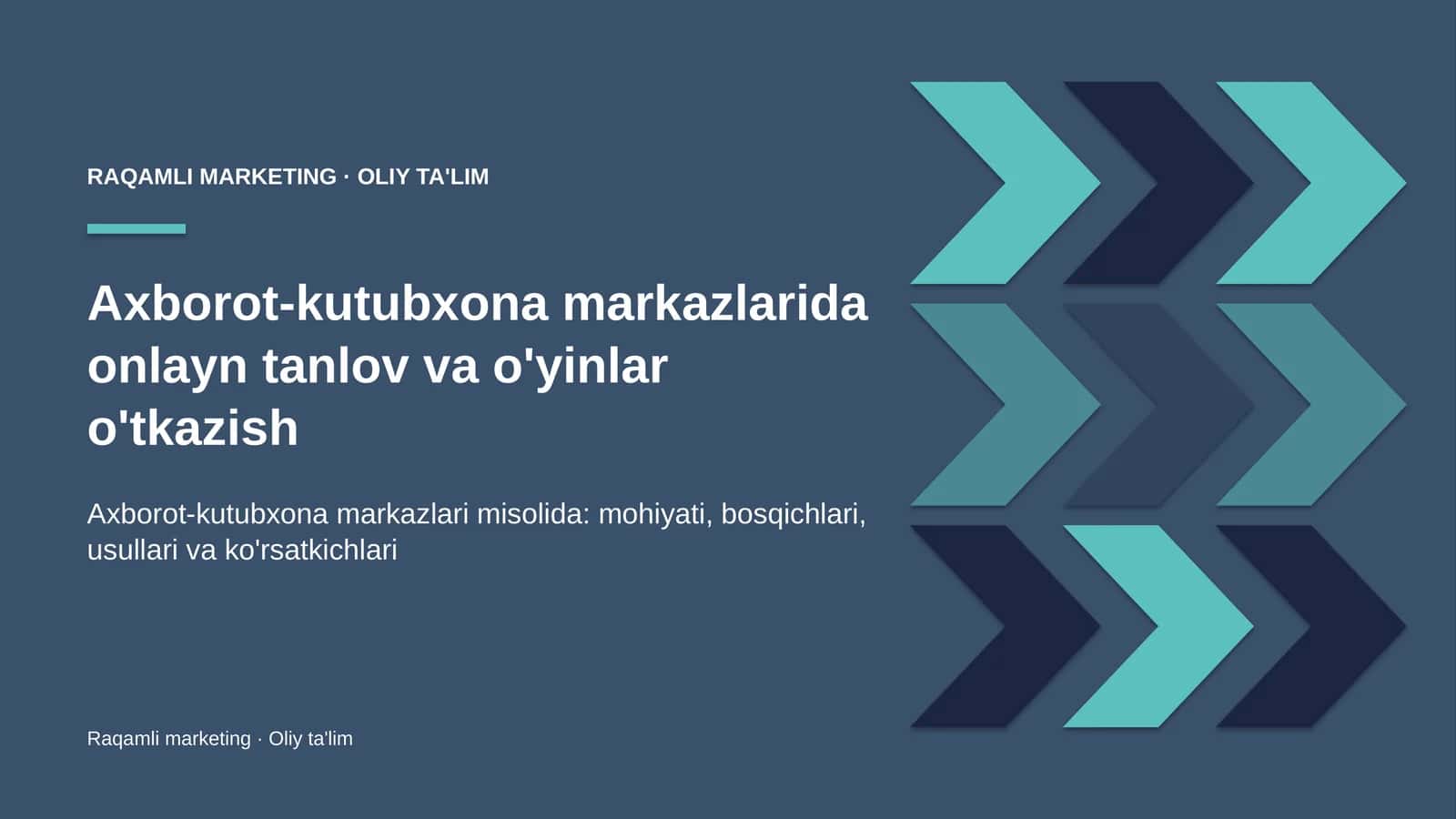 axborot kutubxona markazlarida onlayn tanlov va o'yinlar o'tkazish 5200