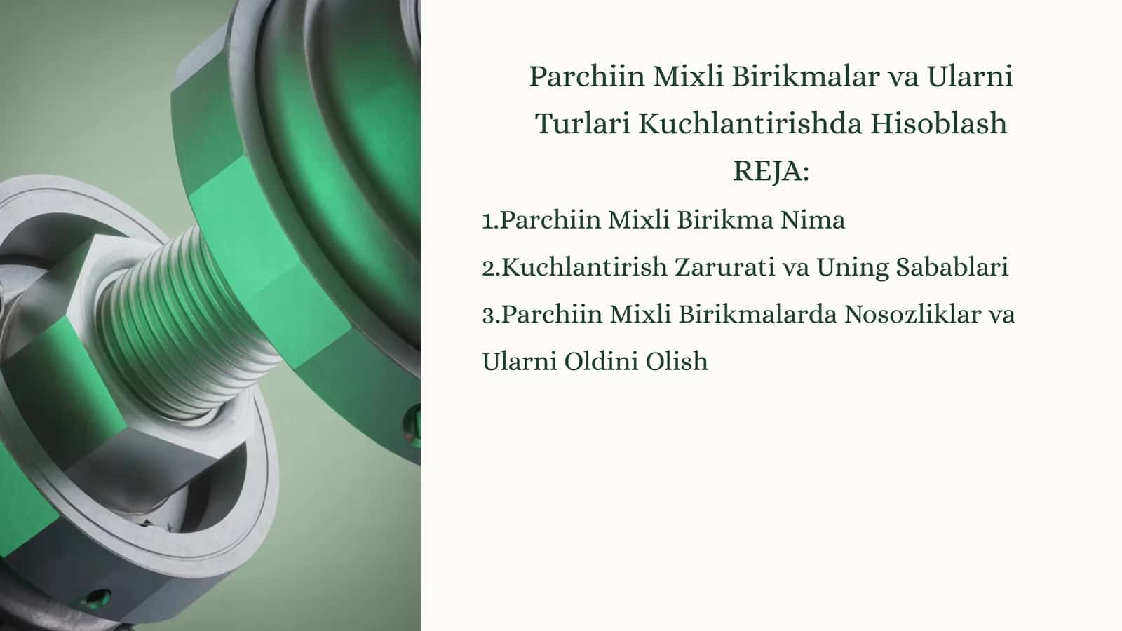 Parchiin Mixli Birikmalar va Ularni Turlari Kuchlantirishda Hisoblash