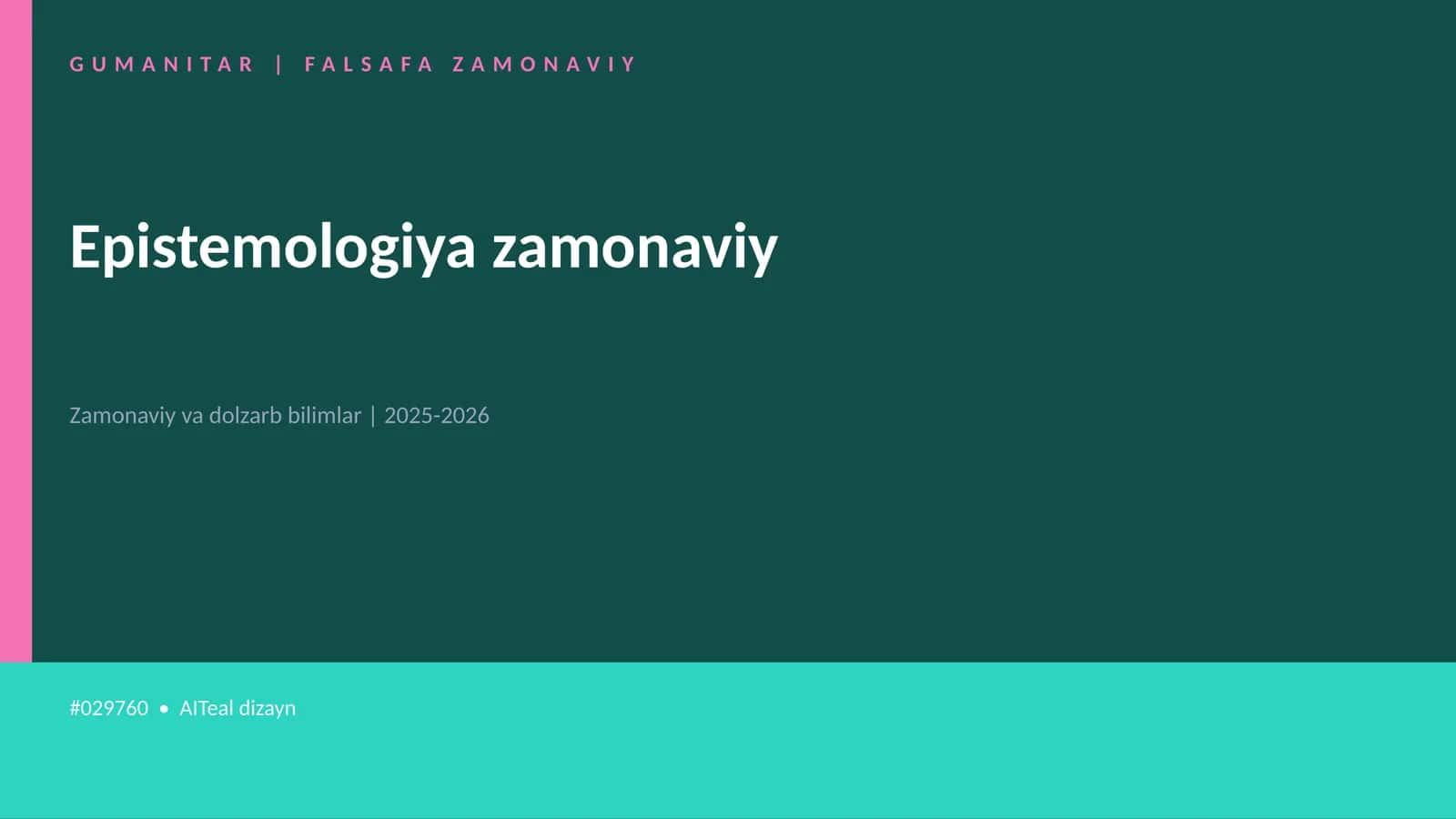 Epistemologiya zamonaviy