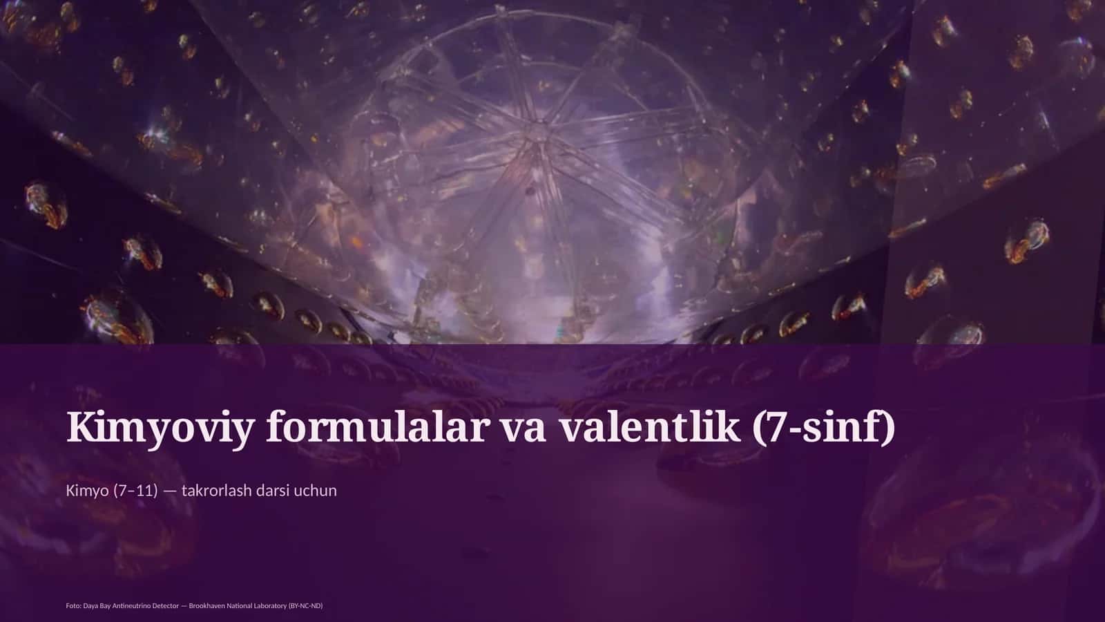 Kimyoviy formulalar va valentlik (7-sinf)
