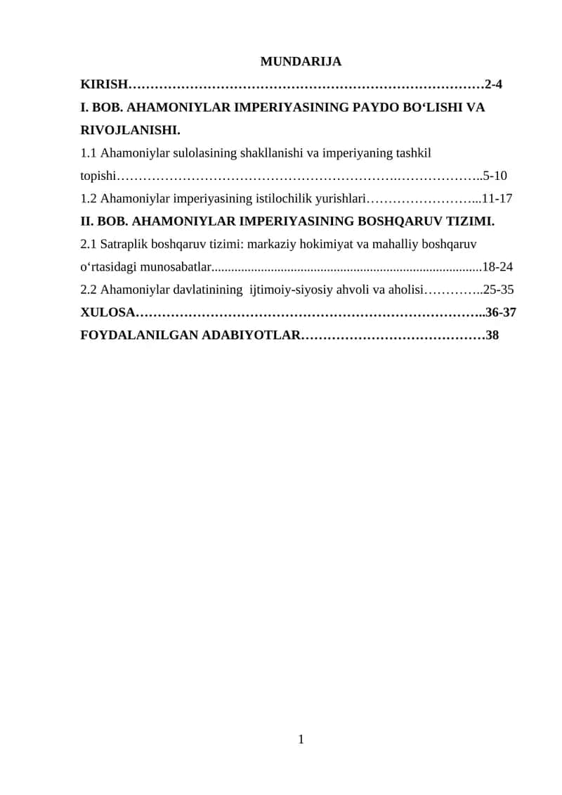 Ahamoniylar davlati va boshqaruvi