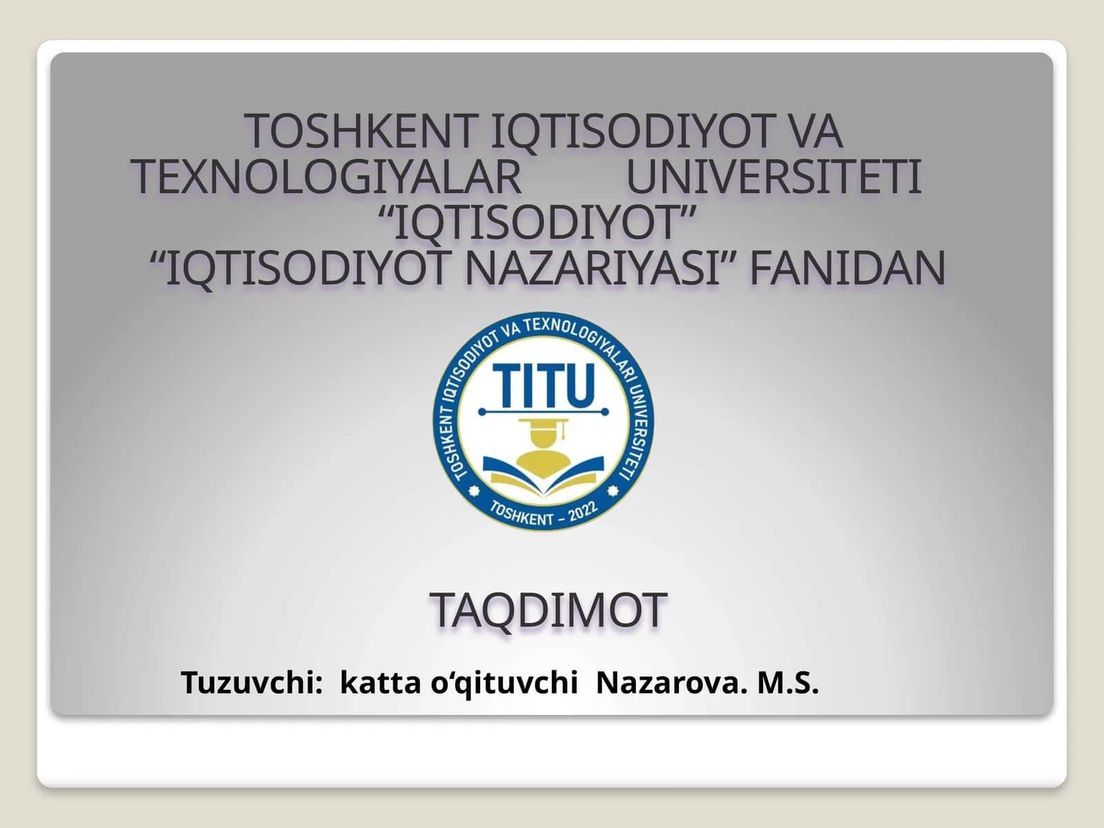 Iqtisodiyot nazariyasi