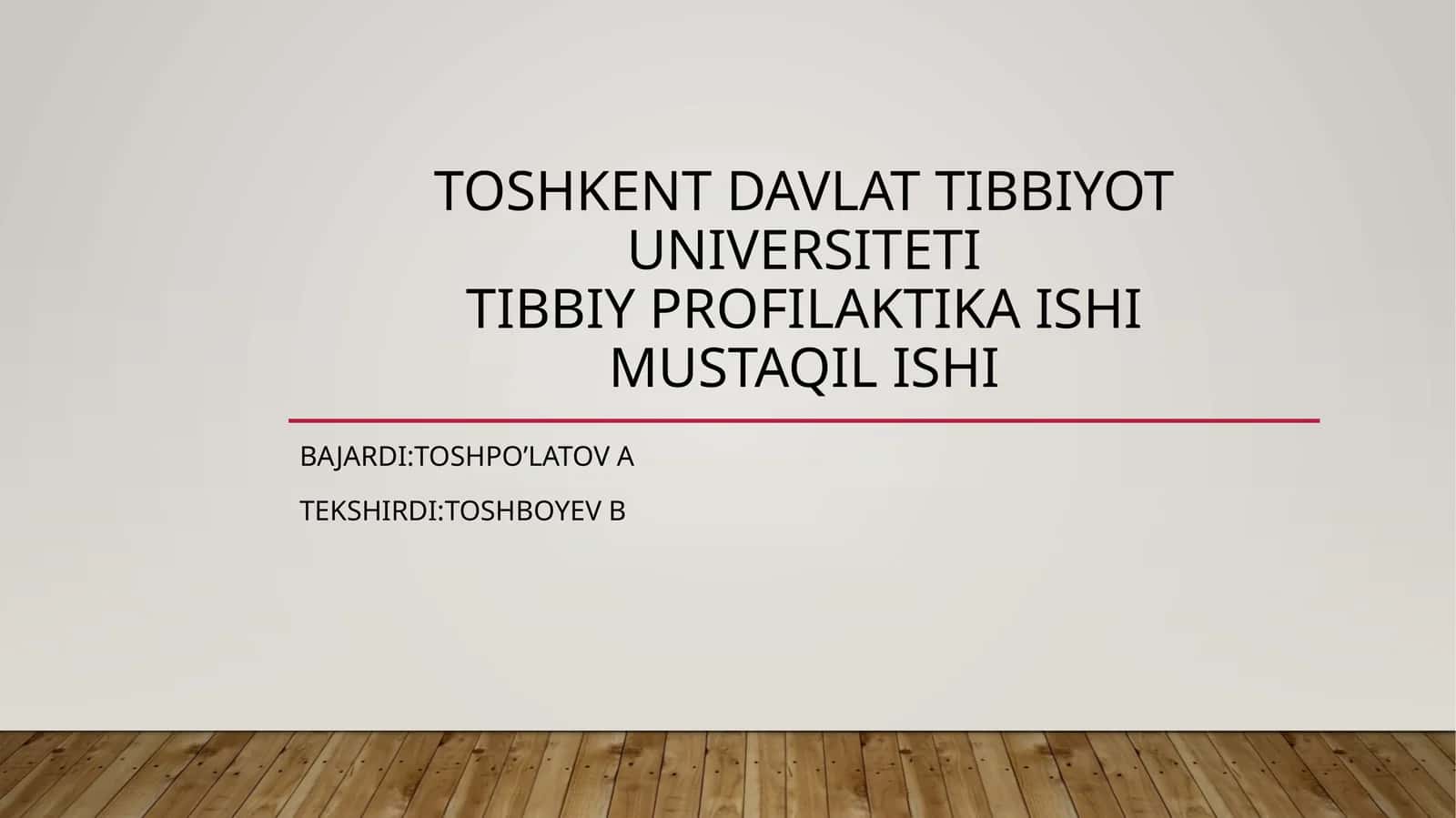 Tibbiy profilaktika va vabo epidemiologiyasi