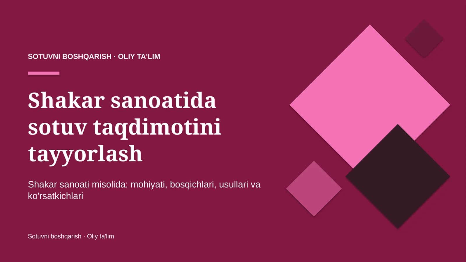 shakar sanoatida sotuv taqdimotini tayyorlash 7402