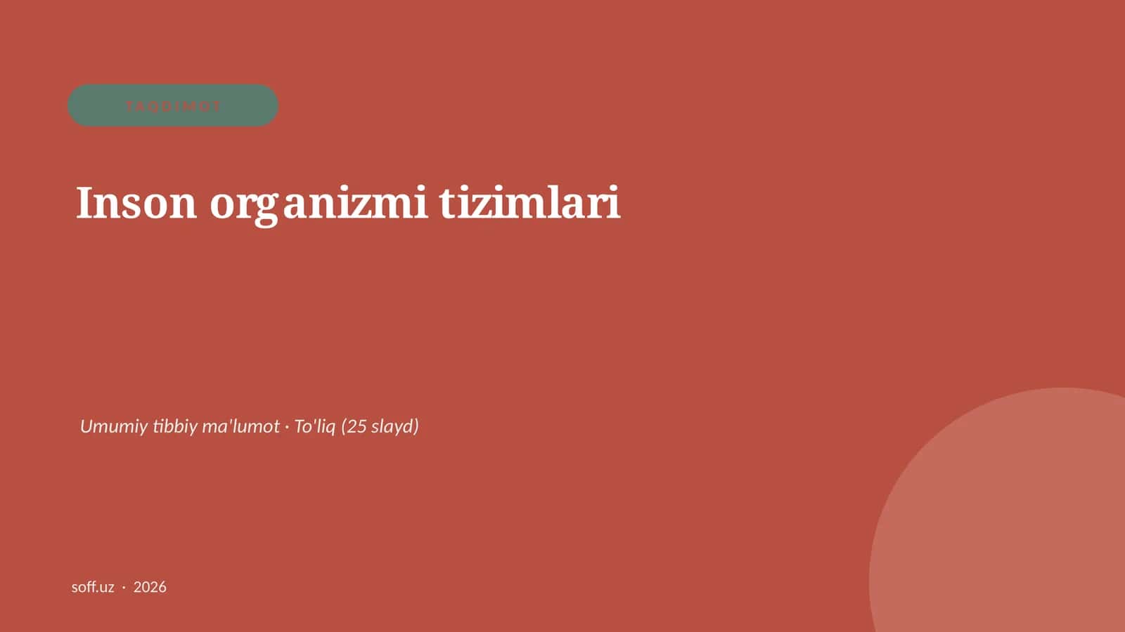Inson organizmi tizimlari