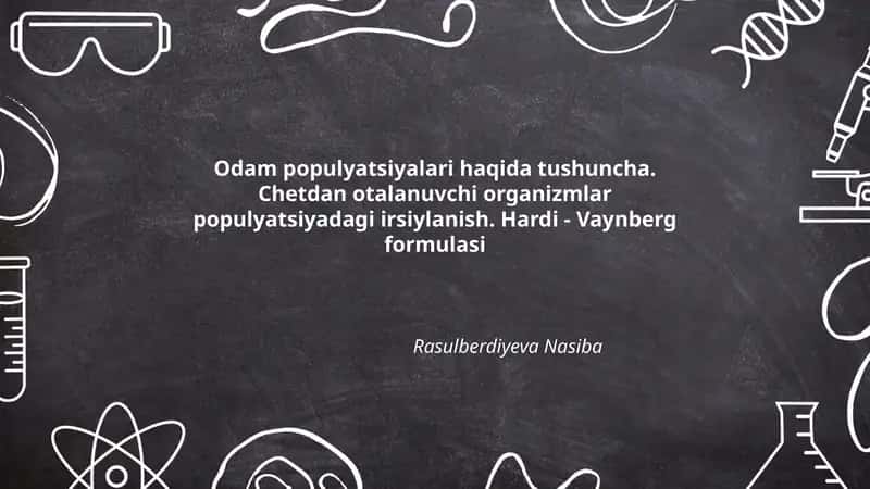 Odam populyatsiyalari haqida tushuncha
