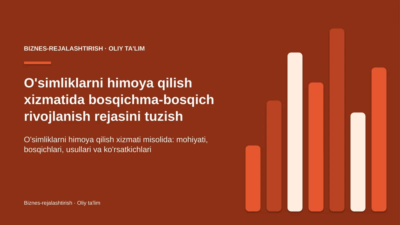 o'simliklarni himoya qilish xizmatida bosqichma bosqich rivojlanish rejasini tuzish 8480