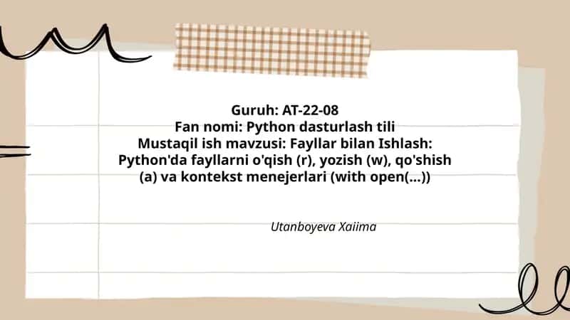 Python dasturlash tili