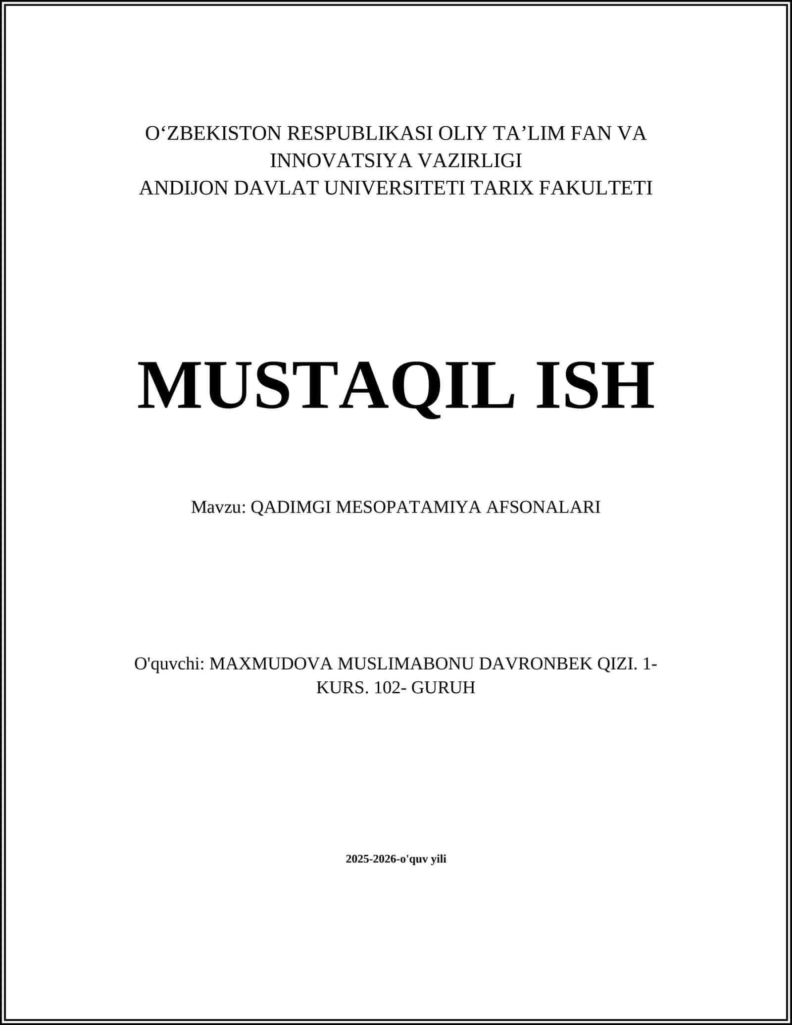 QADIMGI MESOPATAMIYA AFSONALARI