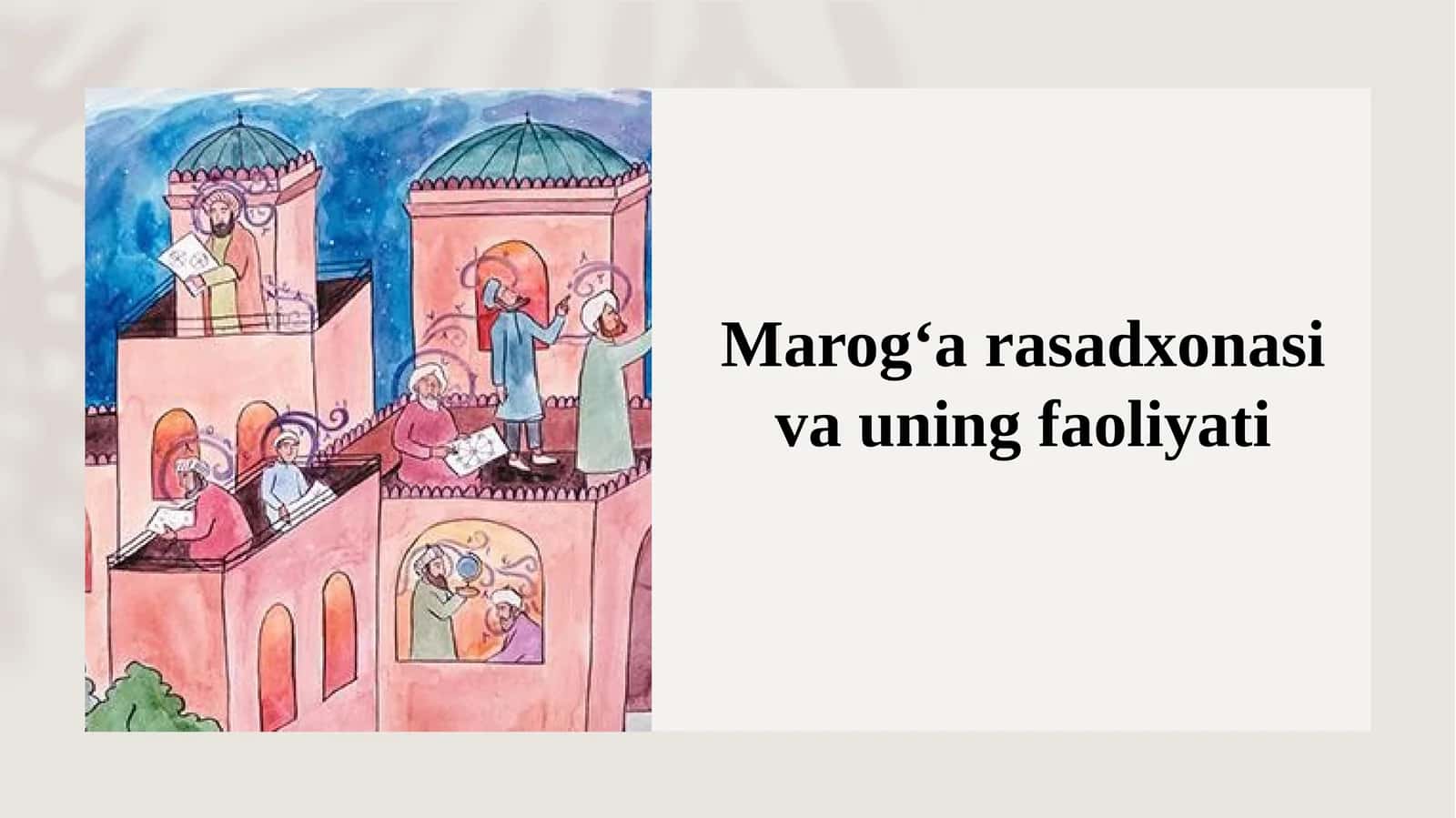 Marog‘a rasadxonasi va uning faoliyati