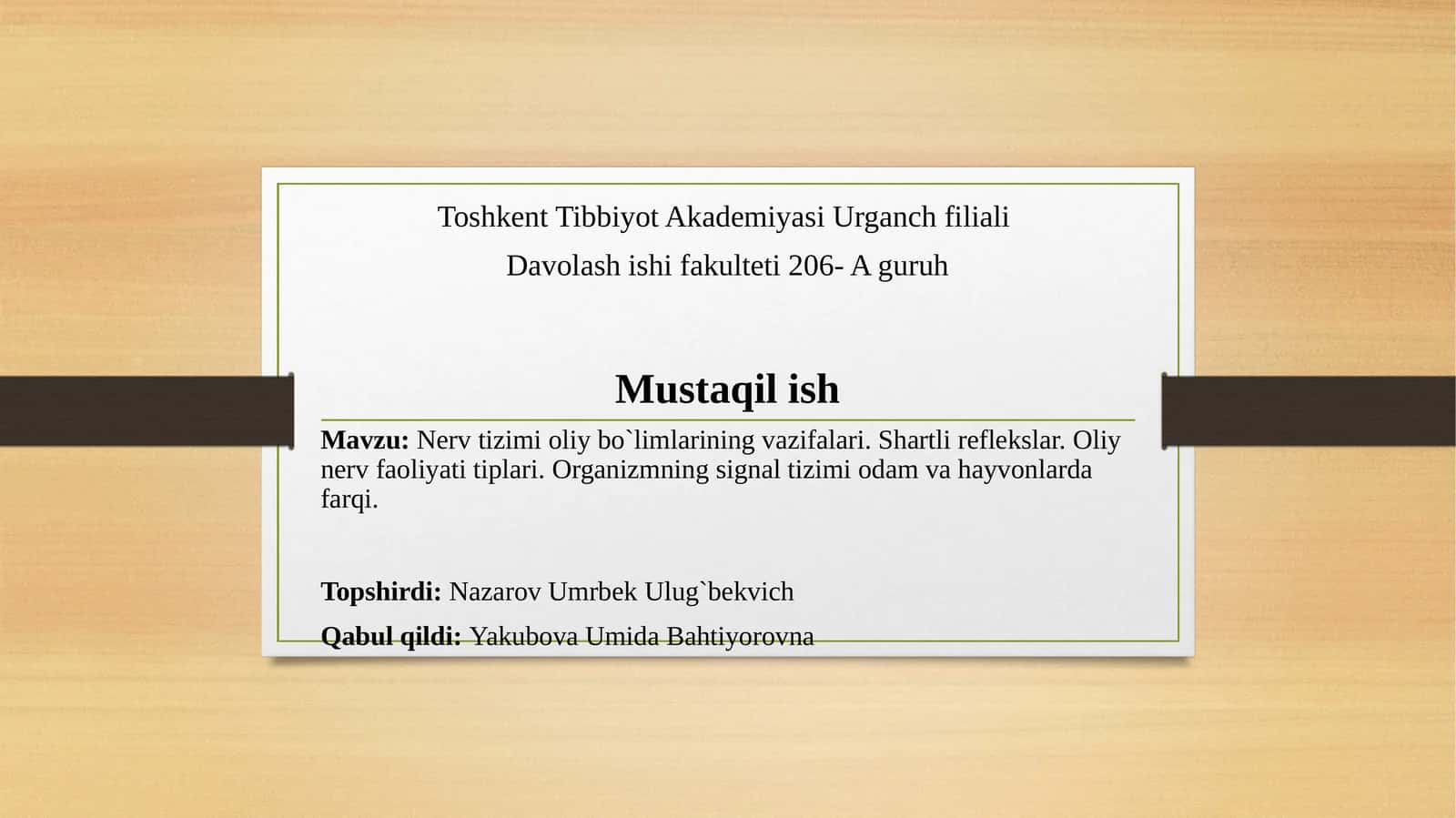 Nervtizimi oliy bo`limlar vazifalari