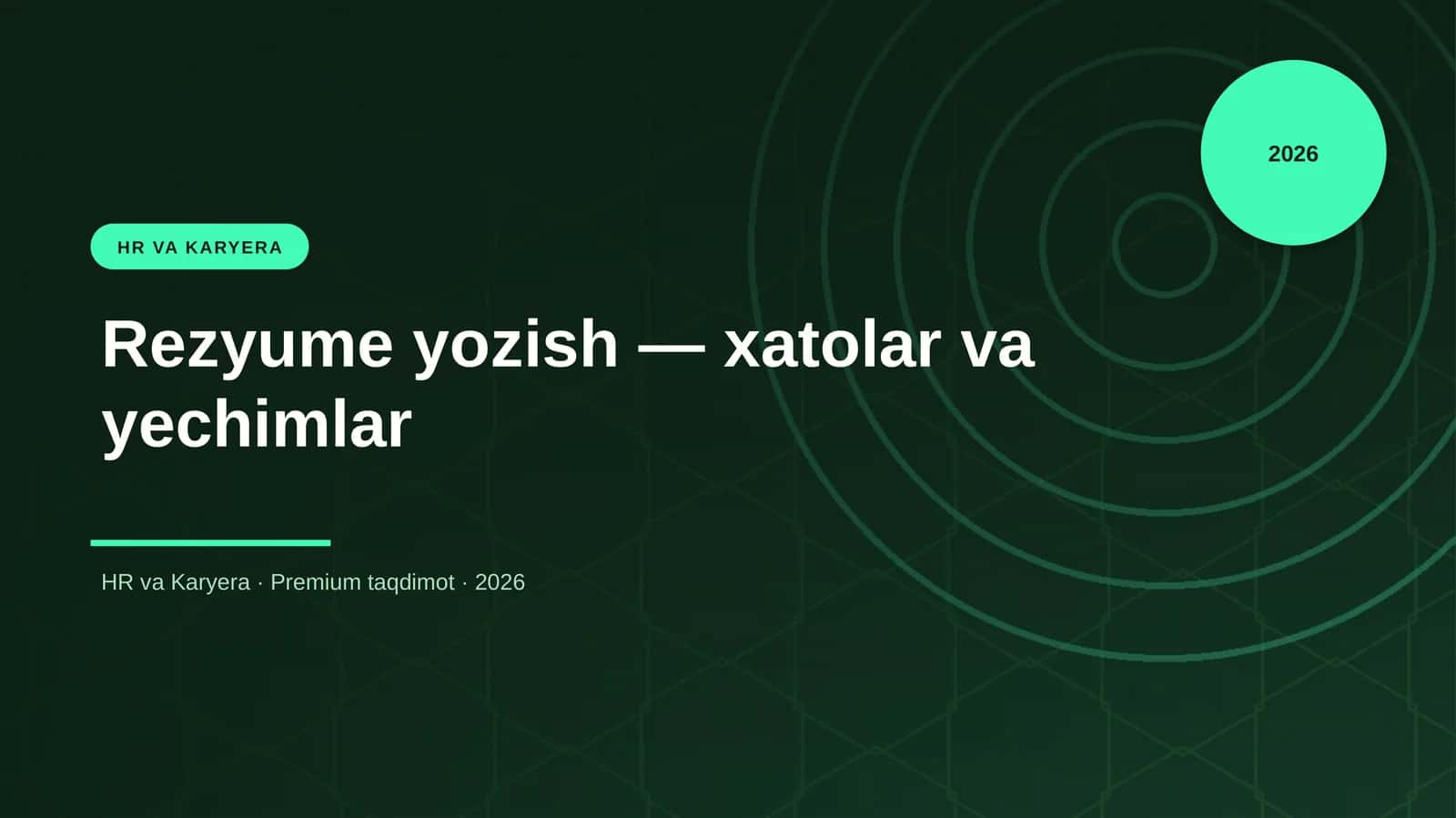 Rezyume yozish — xatolar va yechimlar