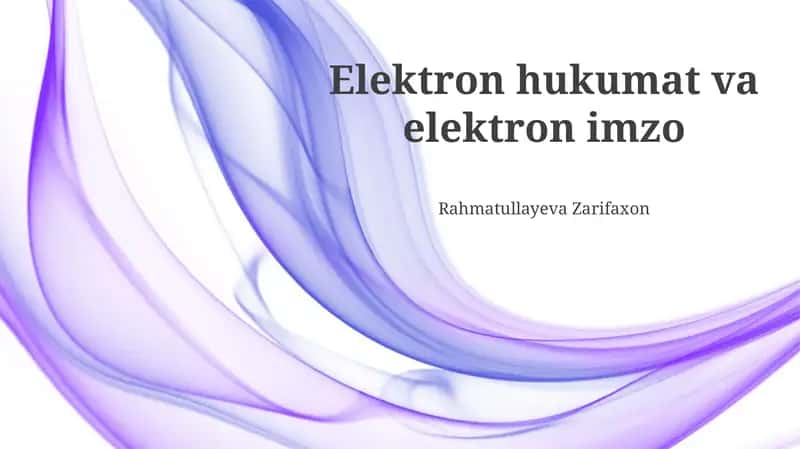 Elektron hukumat va elektron imzo