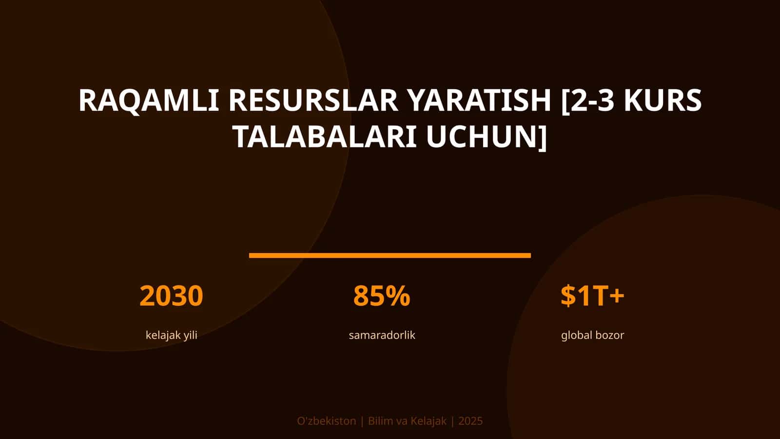 Raqamli resurslar yaratish [2-3 kurs talabalari uchun]