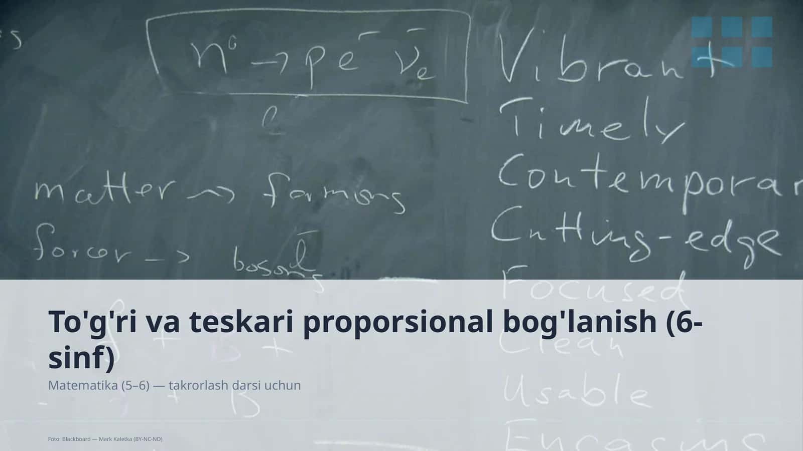 To'g'ri va teskari proporsional bog'lanish (6-sinf)