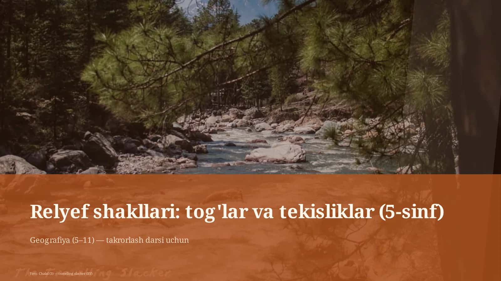 Relyef shakllari: tog'lar va tekisliklar (5-sinf)