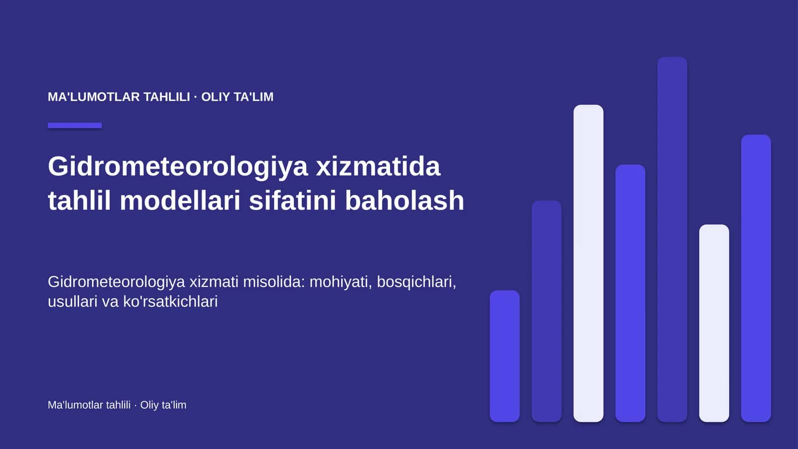 Gidrometeorologiya xizmatida tahlil modellari sifatini baholash