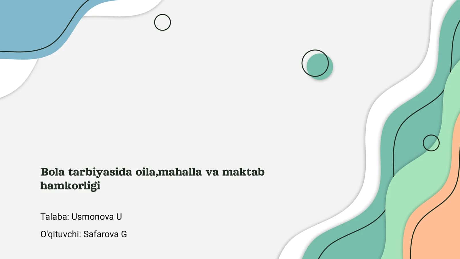 Bola tarbiyasida oila, mahalla va maktab hamkorligi