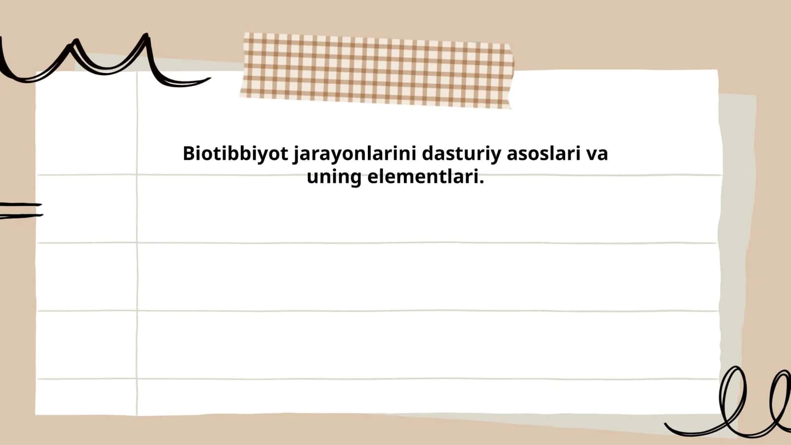 Biotibbiyot jarayonlarini dasturiy asoslari va uning elementlari