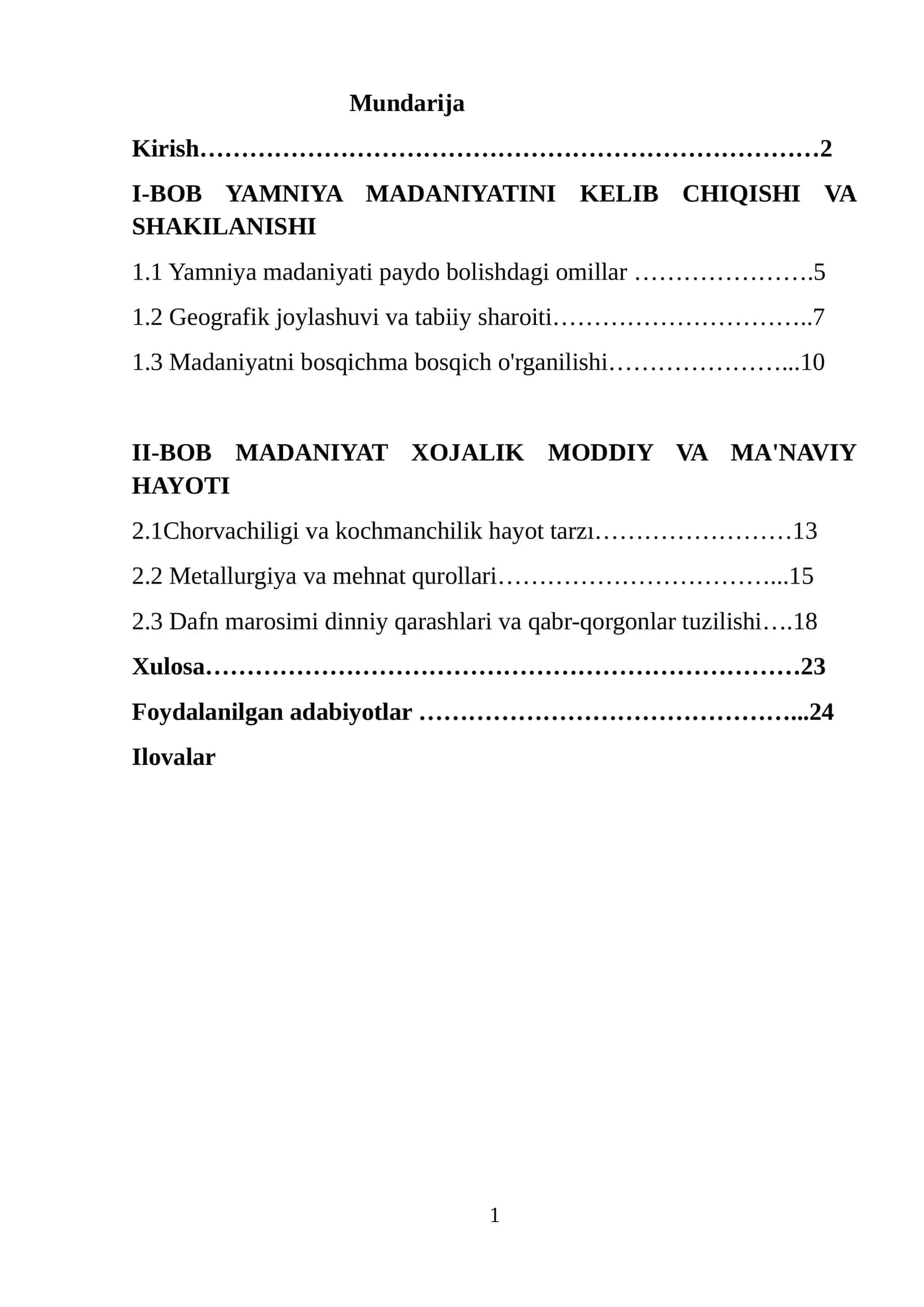 YAMNIYA MADANIYATINI KELIB CHIQISHI VA SHAKILANISHI