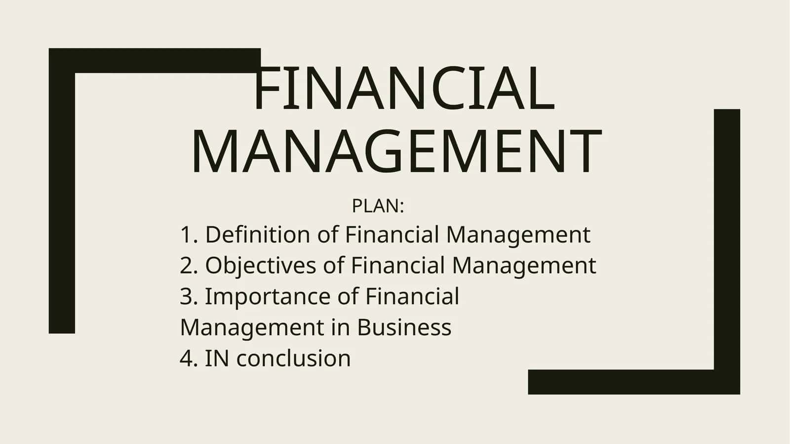 Financial Management