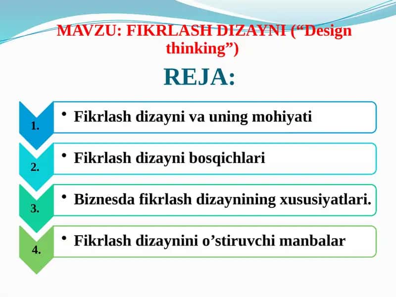 Fikrlash Dizayni (“Design thinking”)