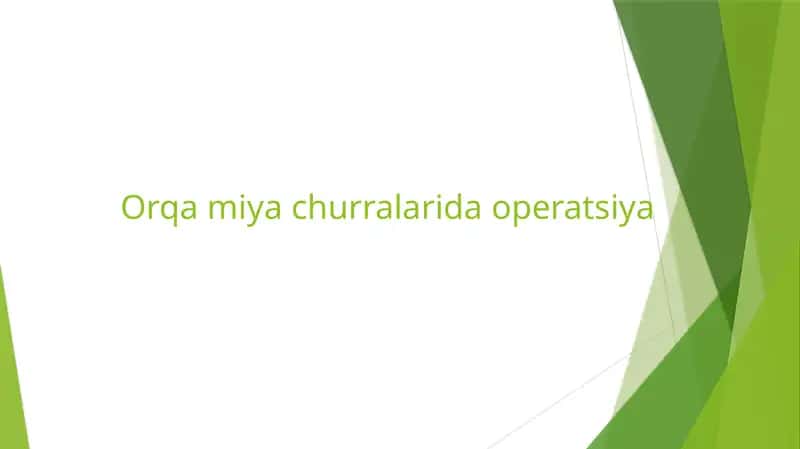 Orqamiyachurralarida operatsiya