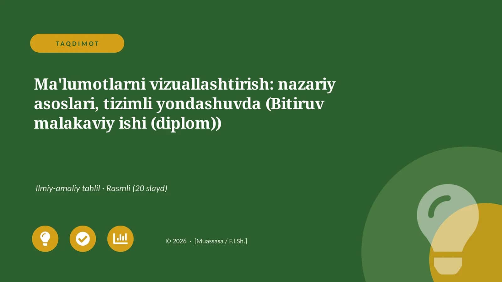 Ma'lumotlarni vizuallashtirish: nazariy asoslari, tizimli yondashuvda (Bitiruv malakaviy ishi (diplom))
