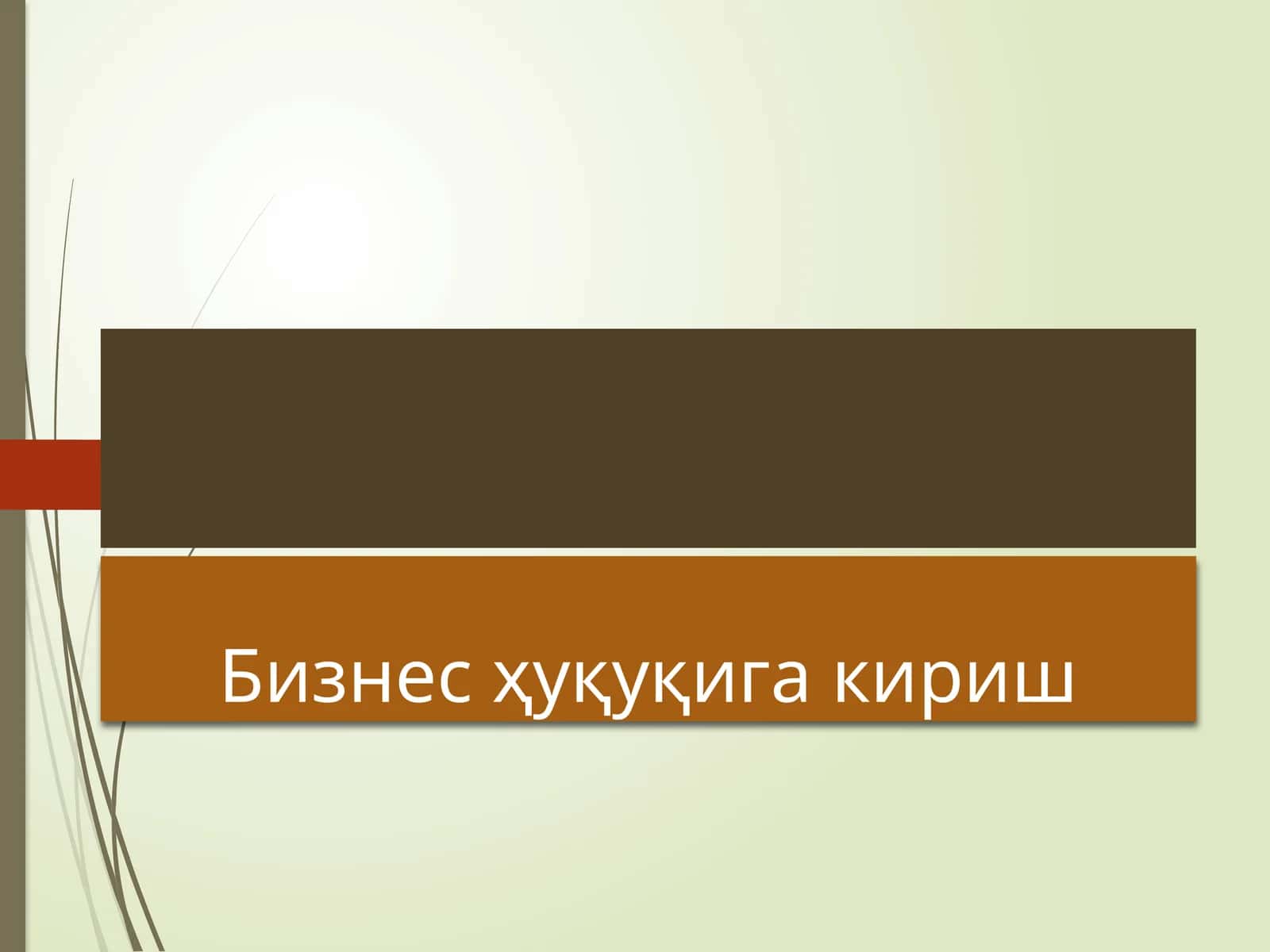 Бизнес ҳуқуқига кириш