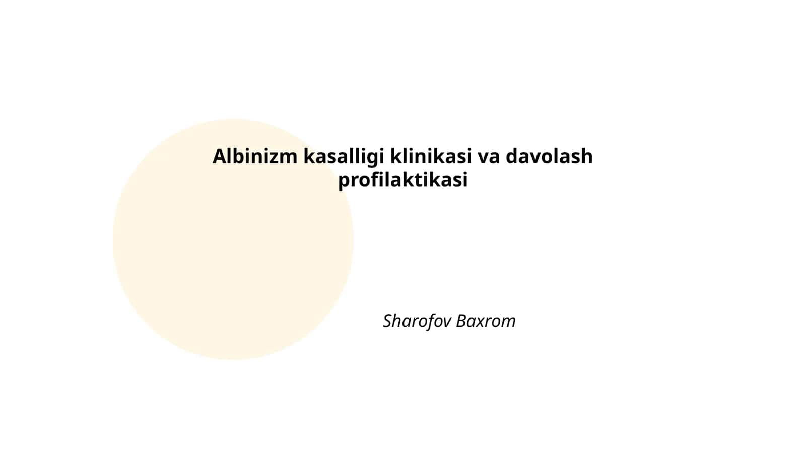 Albinizm kasalligi klinikasi va davolash profilaktikasi