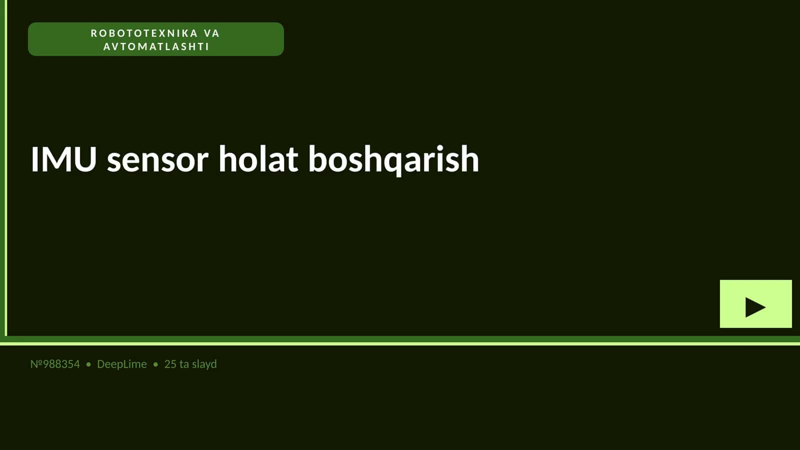 IMU sensor holat boshqarish