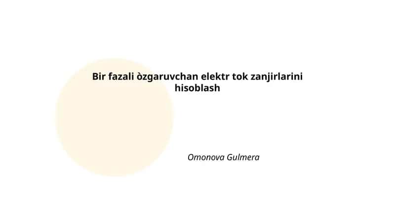 Sinusoidal kuchlanish va tok